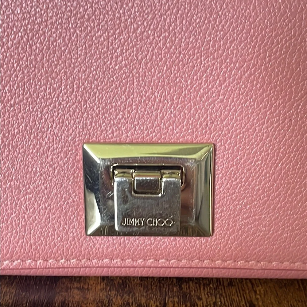 EUC Jimmy Choo Pink Leather Clutch/Long Wallet - Picture 2 of 11
